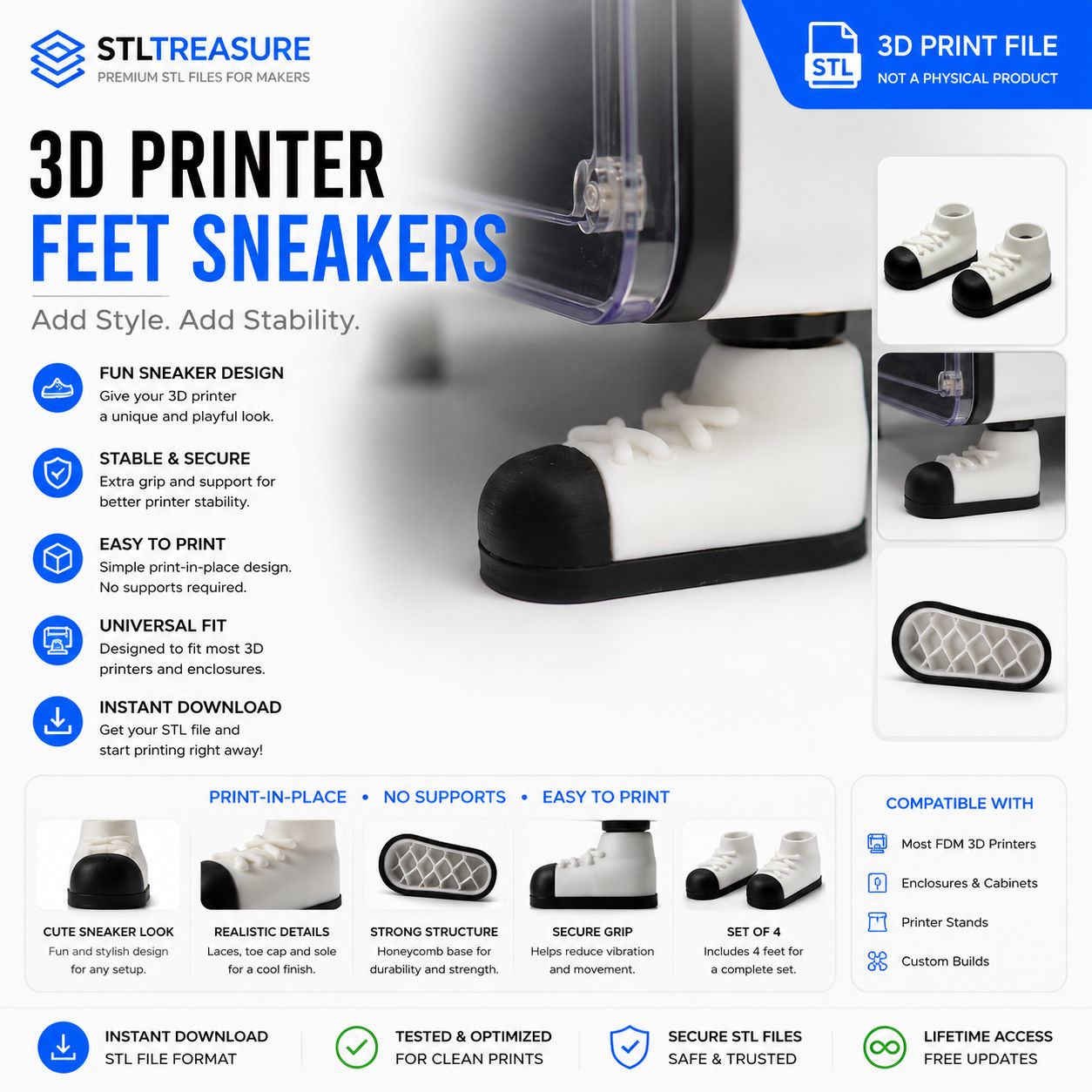 3D printable sneaker feet design