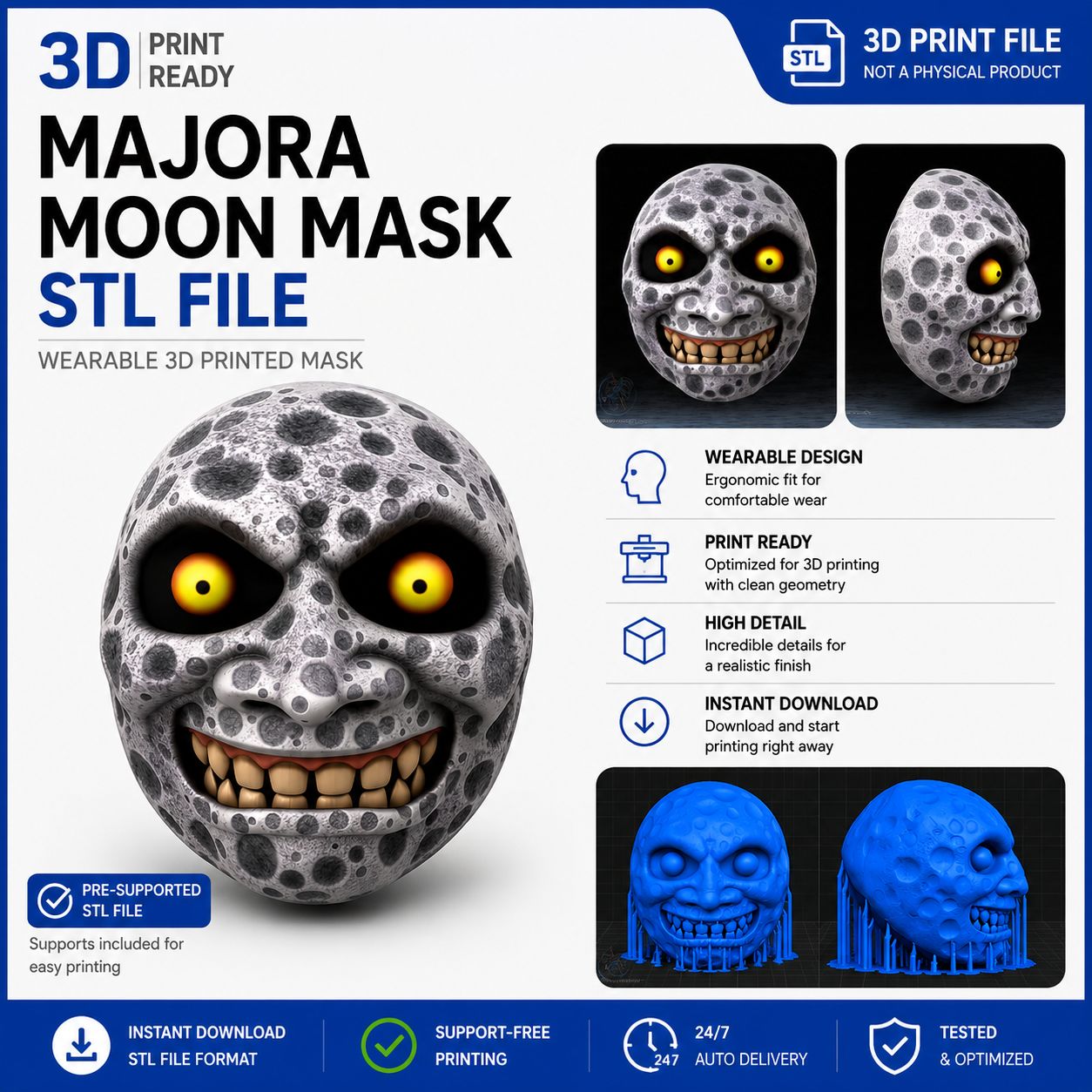 3D printable Majora Moon Mask