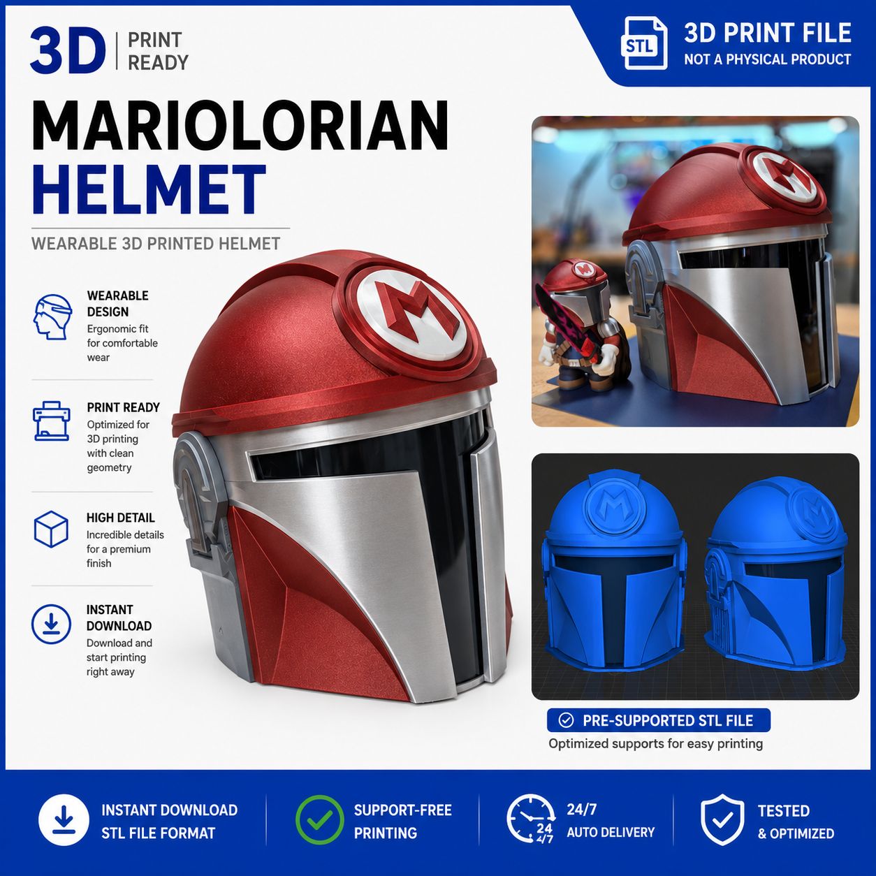 3D printeble Mariolorian Helmet