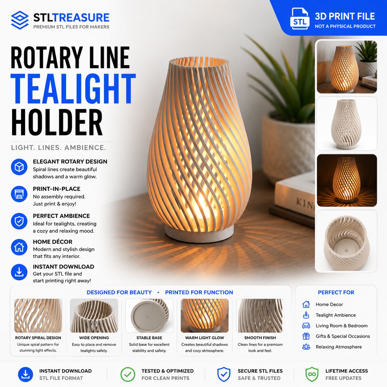 Rotary Line Tealight Holder