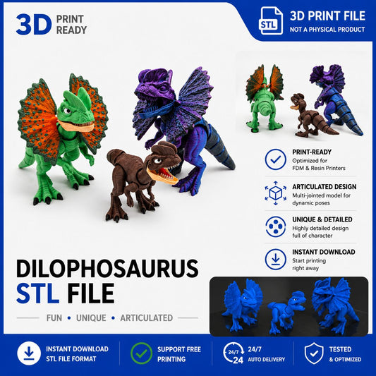 3D Printable Articulated Dilophosaurus Stl files