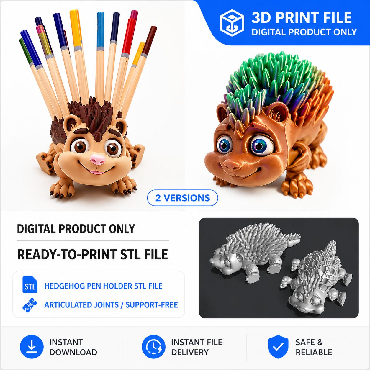 Hedgehog Pen Holder Stl file